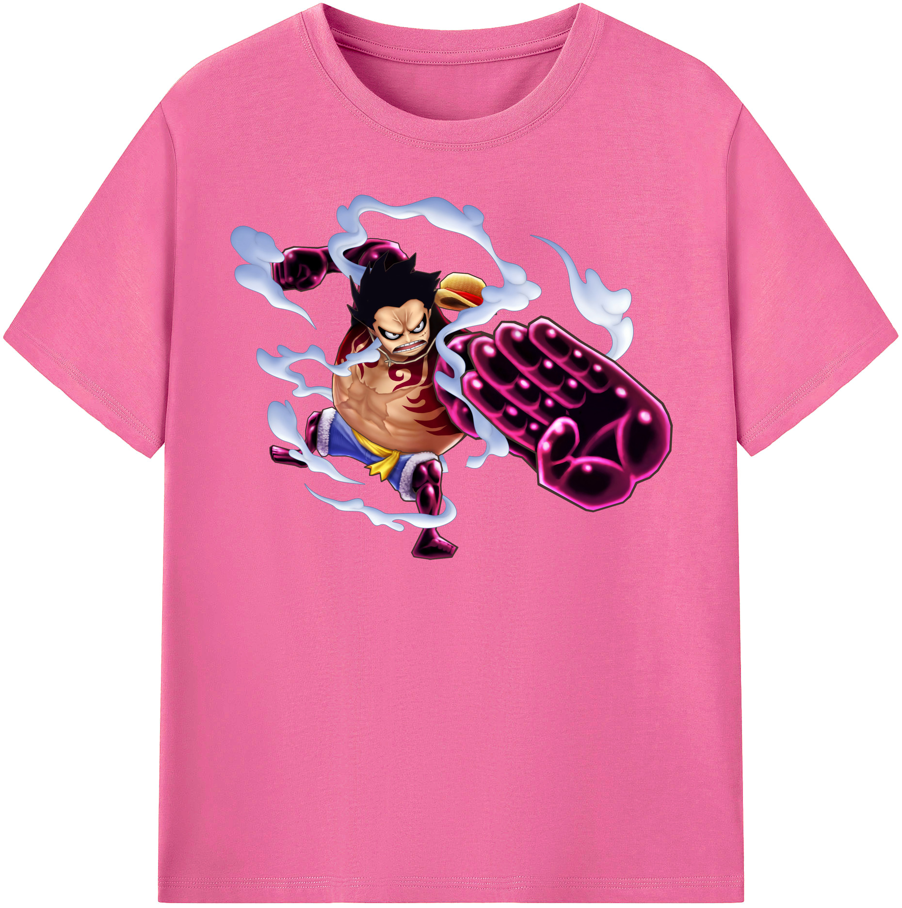 ワンピース モンキー・D・ルフィ ONE PIECE Monkey D. Luffy レディースカジュアルプリントTシャツ（綿100％）